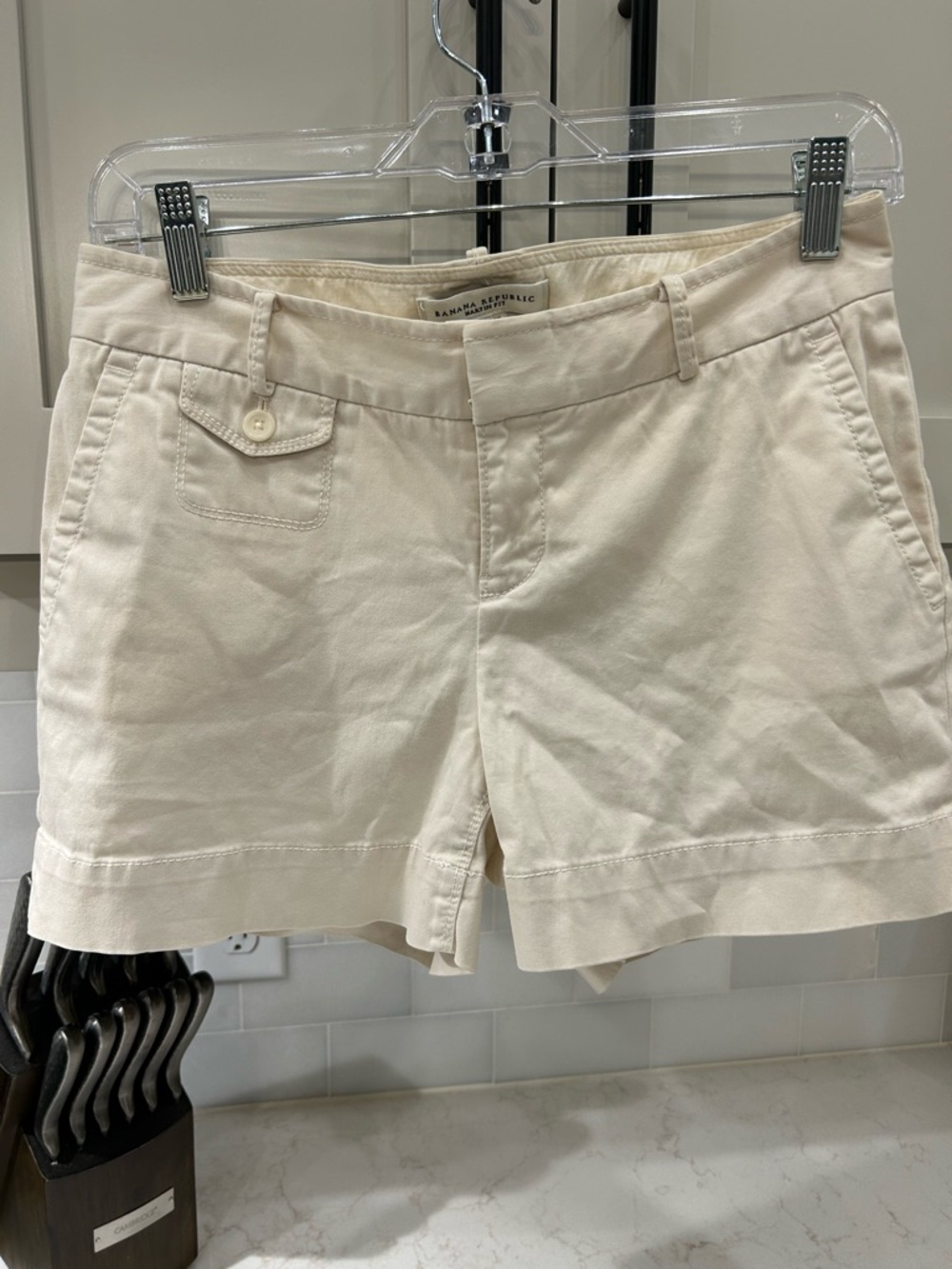 Banana Republic Women's Cream Chino Bermuda Shorts